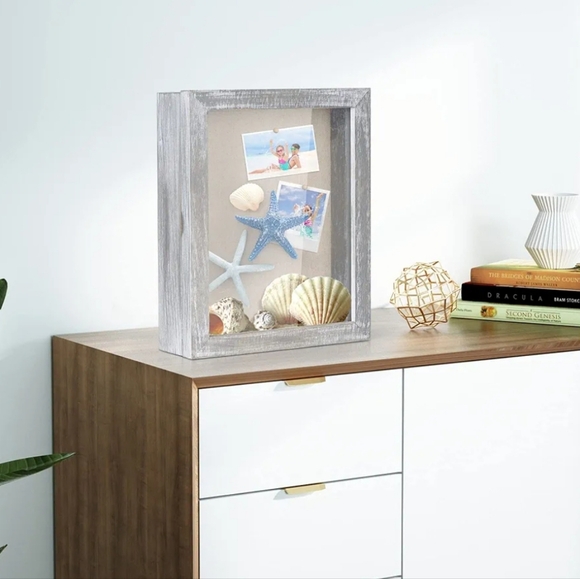 Gray Shadow Box Display Case NWT - Picture 3 of 4